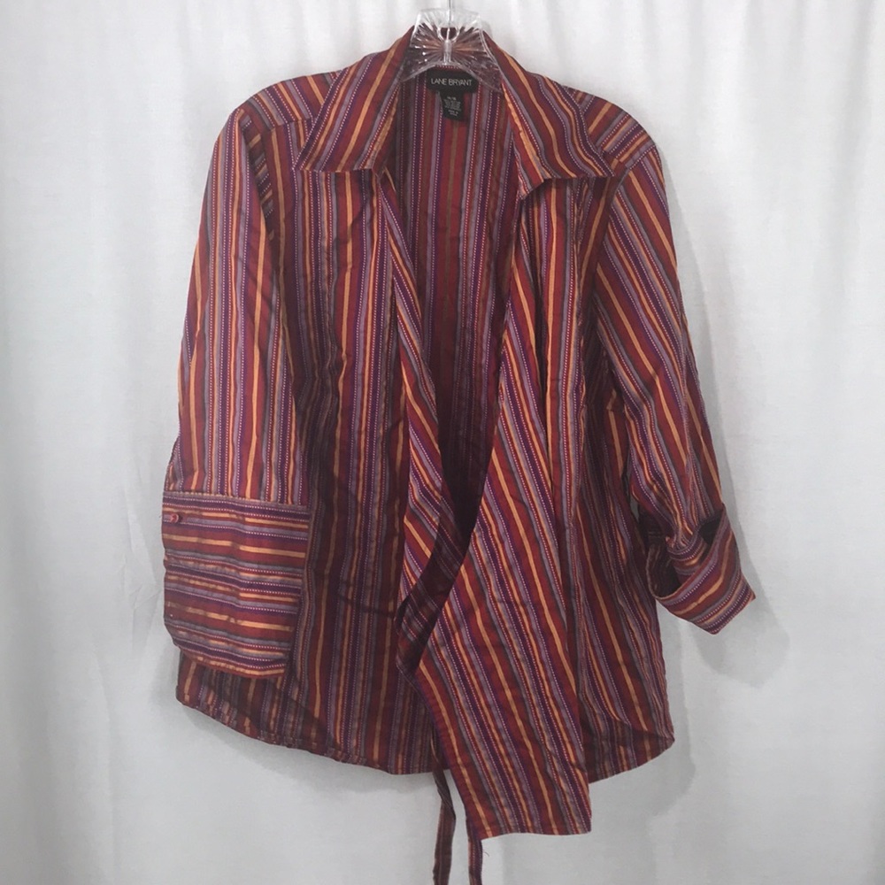 Lane Bryant Striped Wrap Top - Size 14/16